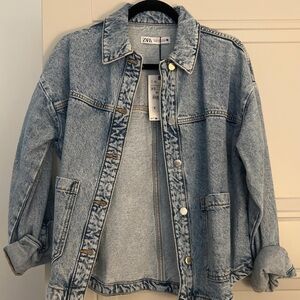 Zara Washed Blue Denim Jacket